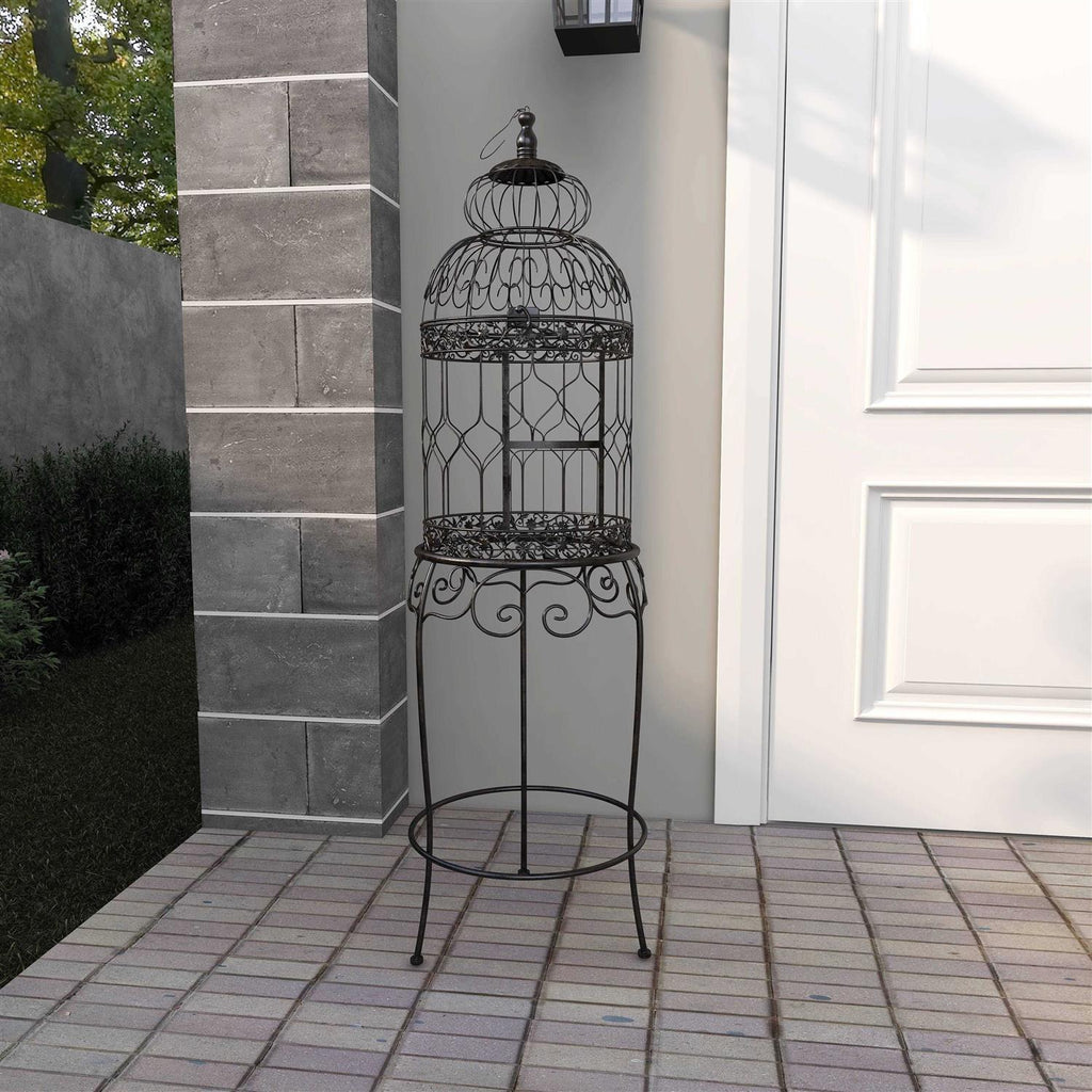 Black Metal Birdcage with Stand X238