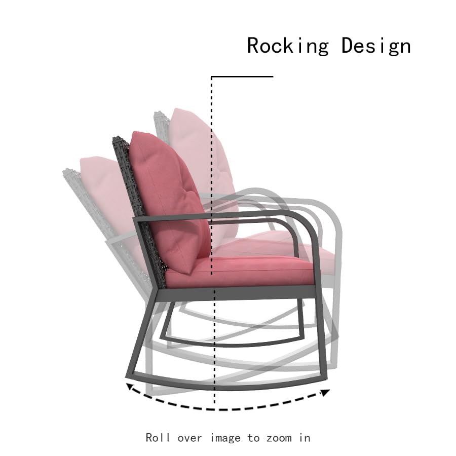 3 Piece Wicker Patio Bistro Set with Cushions P989