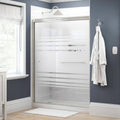Semi-Frameless Sliding Shower Door in Nickel with Transition Glass X76887