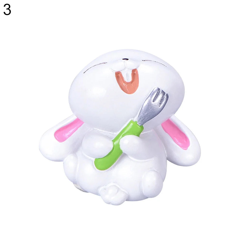 Resin Dollhouse Miniature Moon Cake Rabbit Ornaments R637