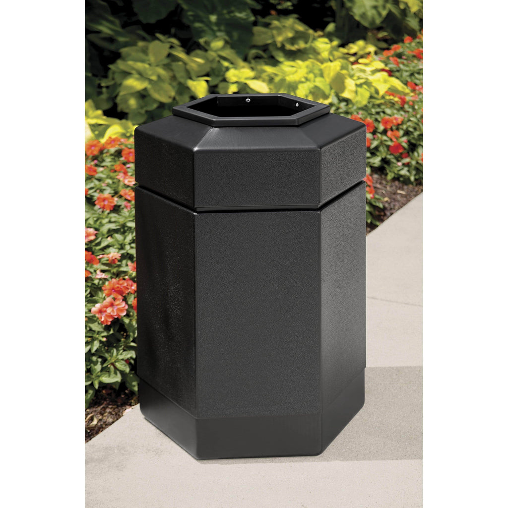 30-Gallon Hex Waste Container Black Y5930