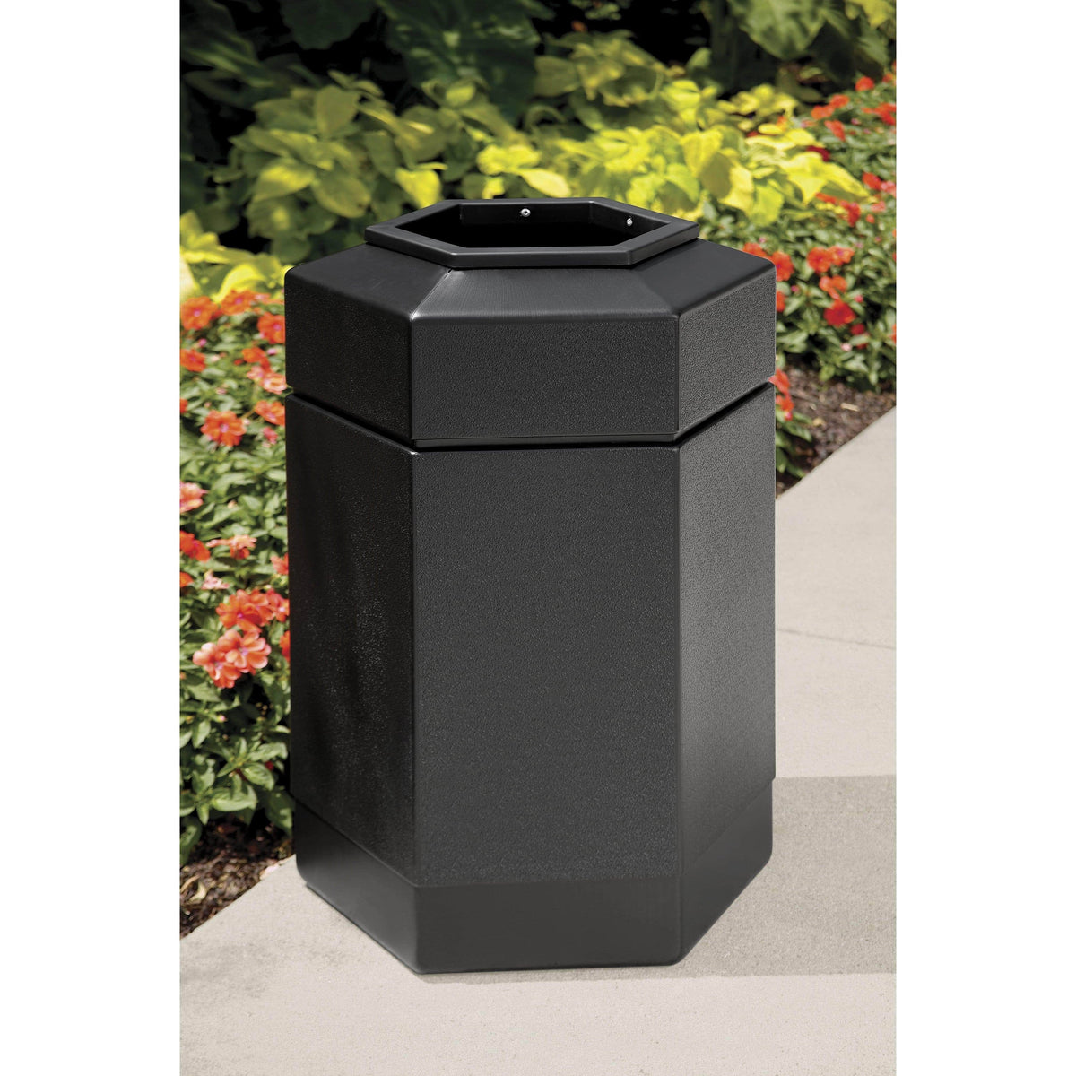 30-Gallon Hex Waste Container Black Y5930