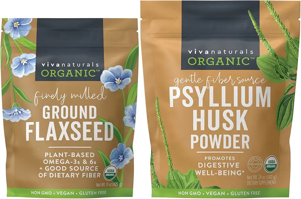 Organic Psyllium Husk Powder and Ground Flaxseed X80395