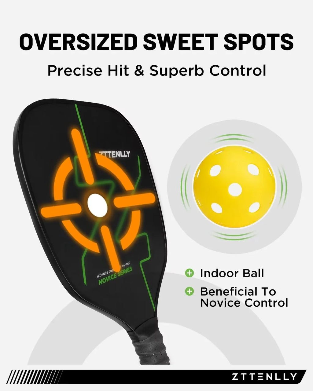 Pickleball Paddles Set of 2 with Carry Bag Wood Pickleball Rackets Y66127