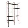 Red Bookcase and Desk D1355
