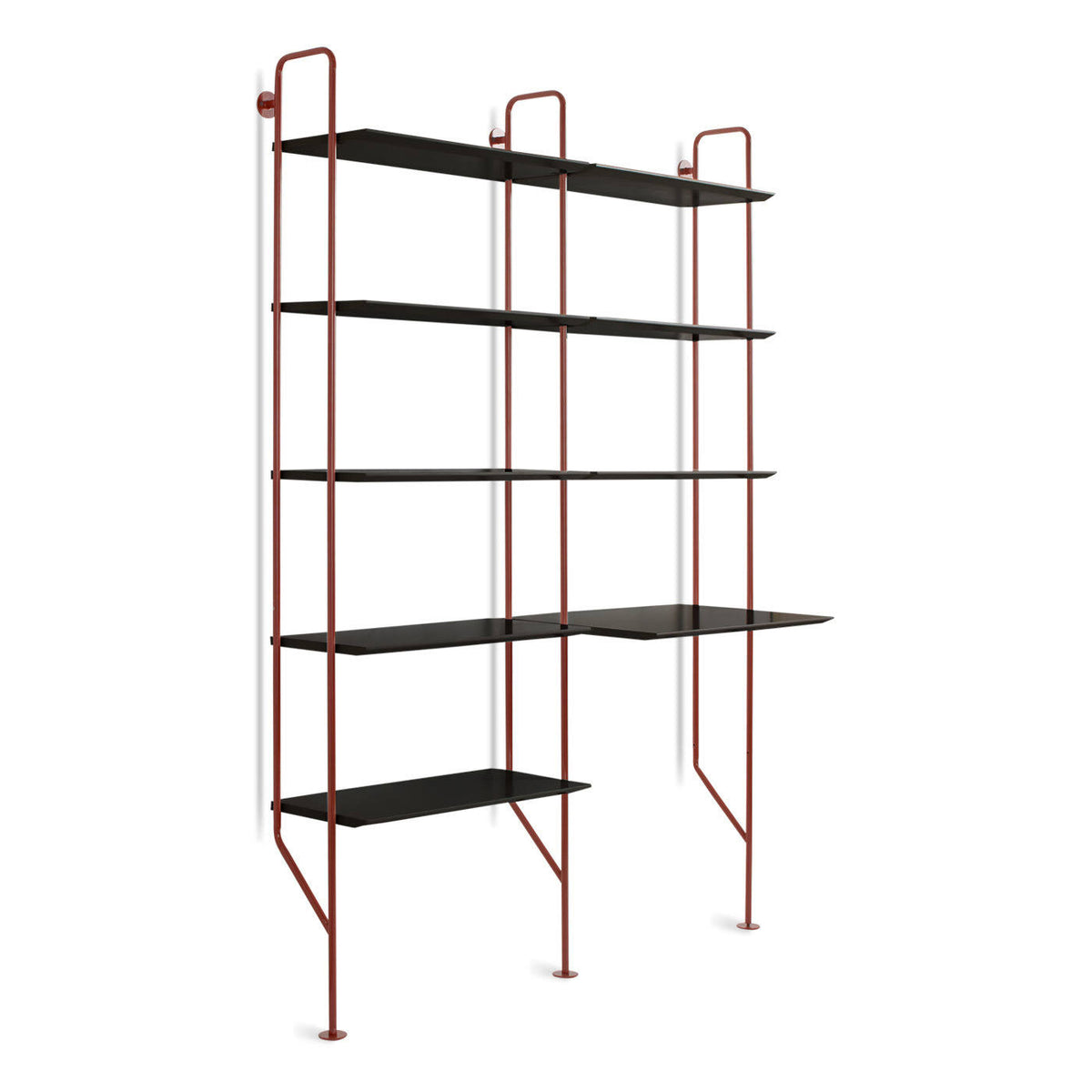 Red Bookcase and Desk D1355