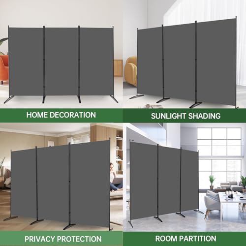 3 Panel Fabric Room Divider Screen J783878