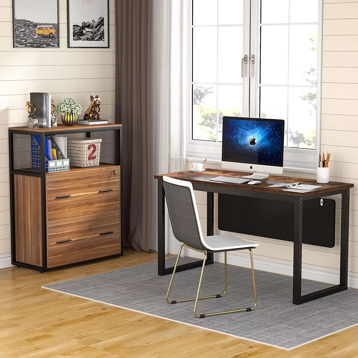 2-Drawer Lateral File Cabinet with Lock (Walnut) G635