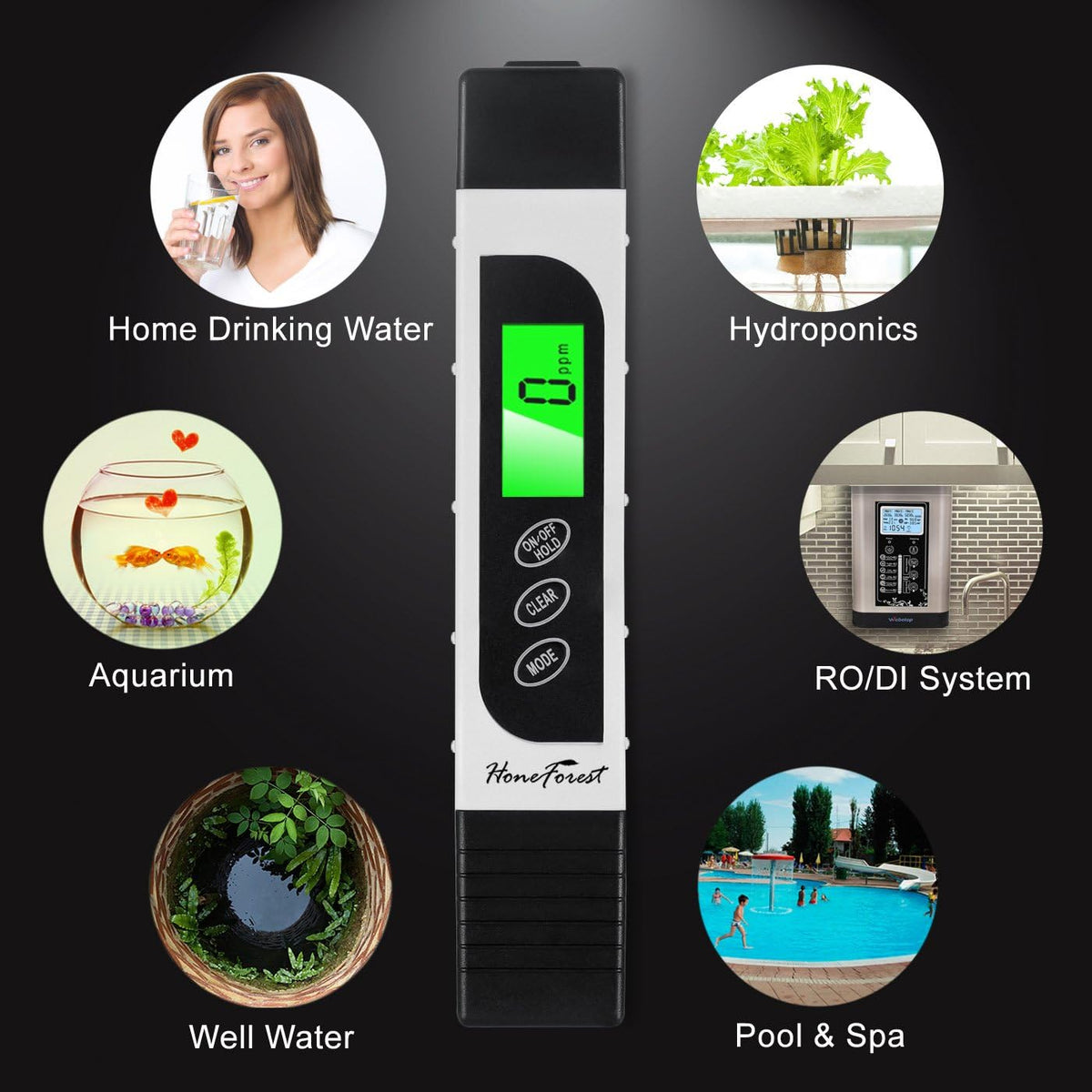 TDS Meter EC Meter Temperature Meter 3 in 1 0-9990ppm X1534
