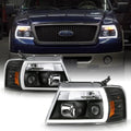 For 2004-2008 Ford F150 Black LED Projector Headlights Set Left+Right G125502