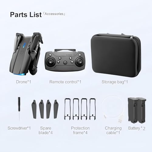 1080P Dual HD Camera RC Quadcopter Drone with 2 Batteries and Carrying Case V922343