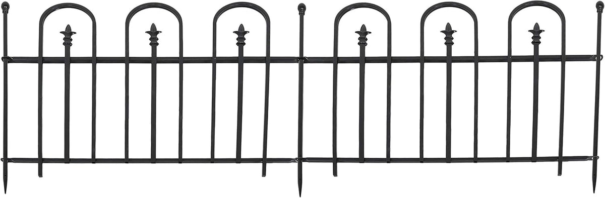 Black Steel Decorative Metal Garden Fence Panels and 3 Posts H793