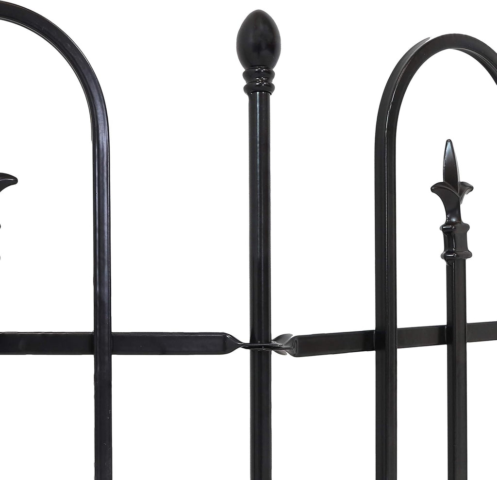 Black Steel Decorative Metal Garden Fence Panels and 3 Posts H793