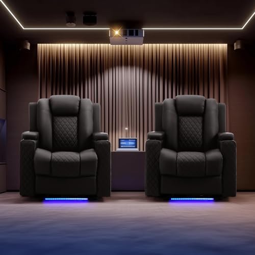 Power Recliner Chair PU Leather Electric Massage Recliner Sofa Black V609437