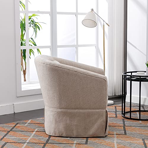 Blue Swivel Accent Chairs Set of 2 Linen Fabric L62511