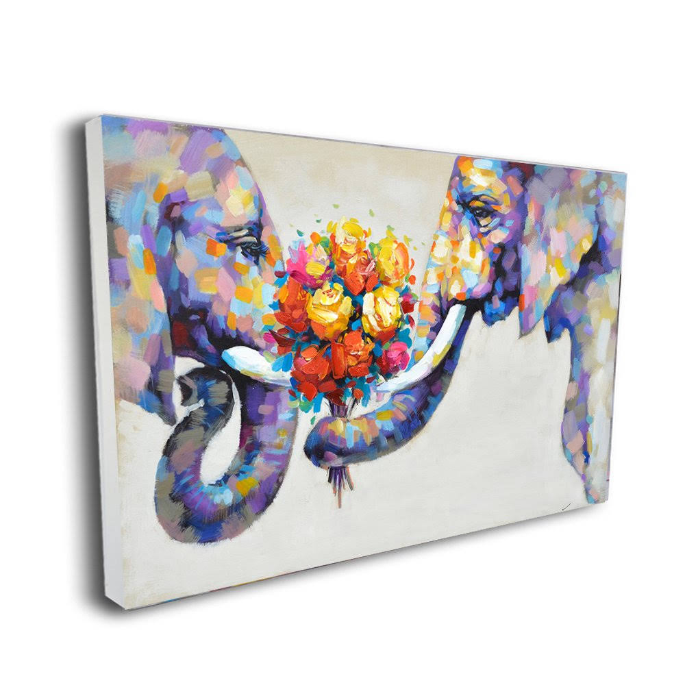 Elephant Canvas Painting Framed 36 x 24 inch B757536