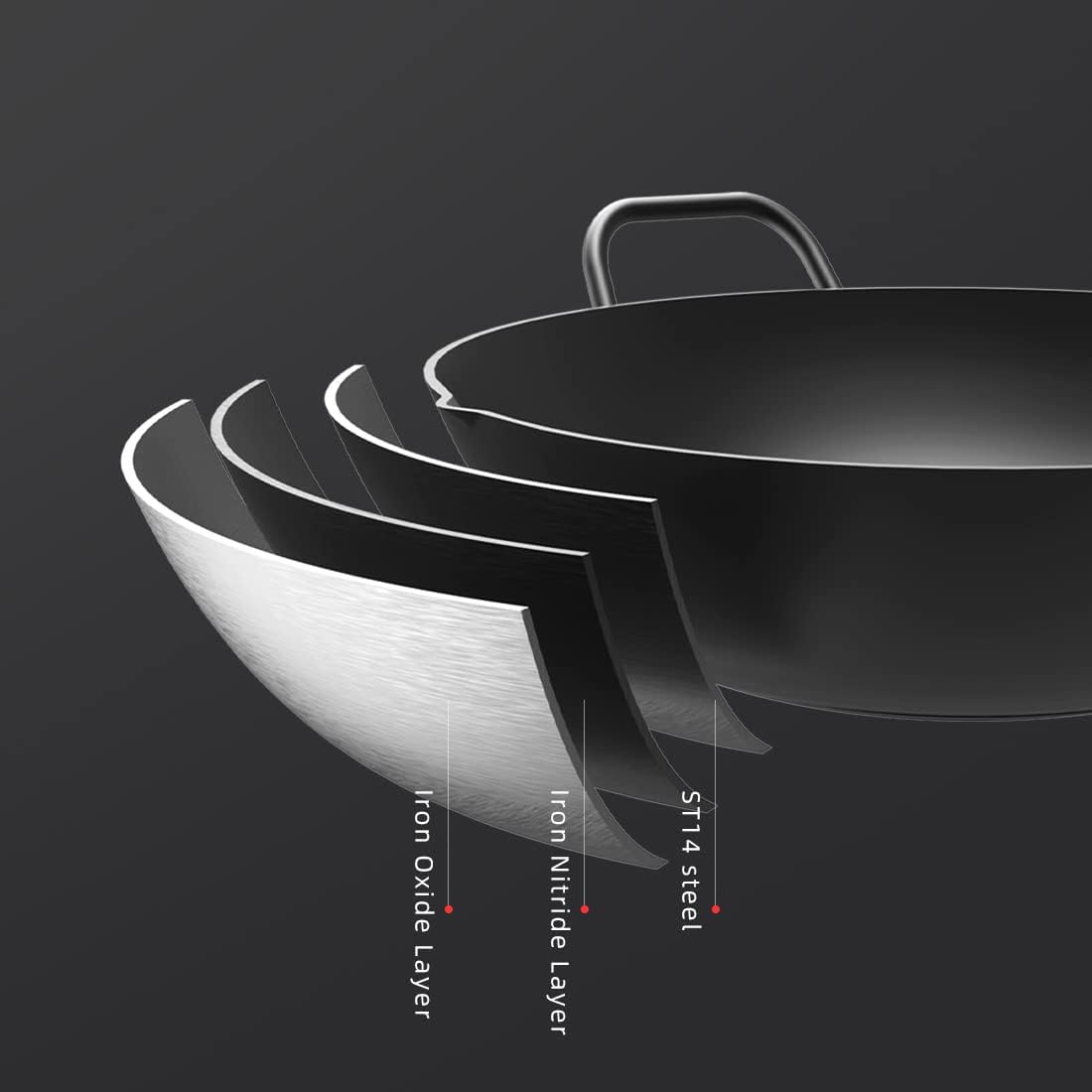 Carbon Steel Wok with Lid 12 Inch B5638