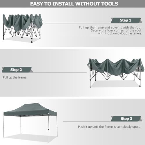 10x20 Heavy Duty Pop up Canopy with 6 sidewalls, Waterproof Outdoor Tent G933225