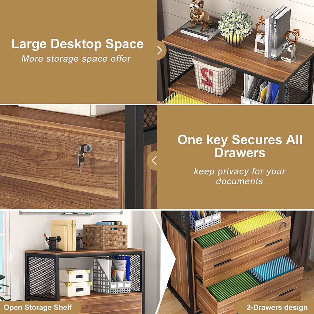 2-Drawer Lateral File Cabinet with Lock (Walnut) G635