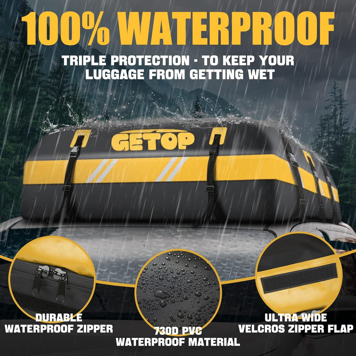 21 Cubic Feet Waterproof Rooftop Cargo Carrier Bag D699