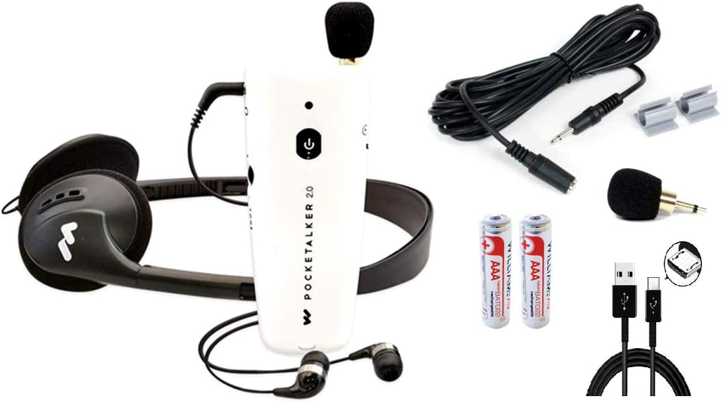 Sound Amplifier with Headphone & Earbud Rechargeable Batteries and Micro USB Charging Cable F857082