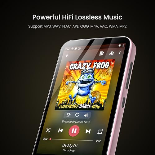 Pink 4" WiFi MP3 MP4 Music Player with Bluetooth Y637