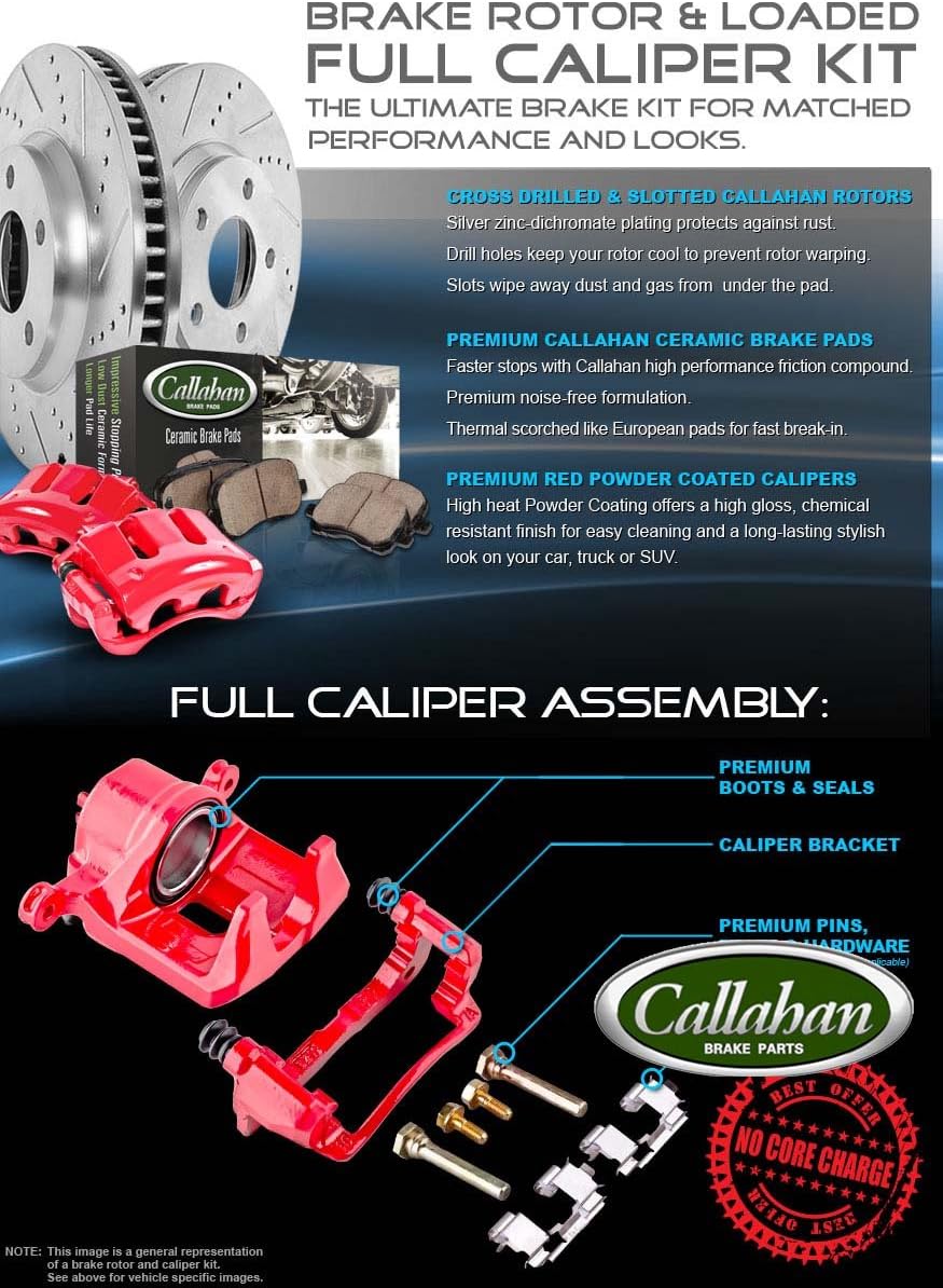 Front Brake Calipers Rotors Ceramic Pads H2770