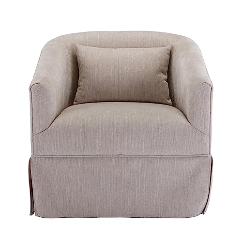Blue Swivel Accent Chairs Set of 2 Linen Fabric L62511