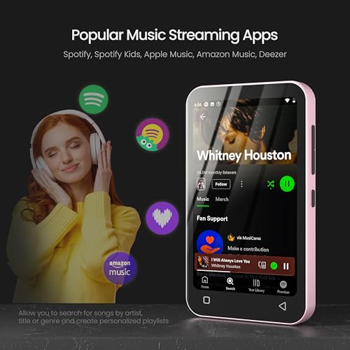 Pink 4" WiFi MP3 MP4 Music Player with Bluetooth Y637
