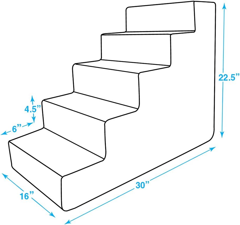 CertiPUR-US Certified Foam 5-Step Pet Steps and Stairs B359