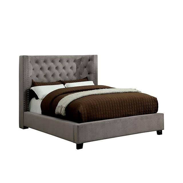 Gray Transitional Queen Bed K1649