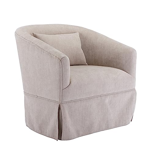 Blue Swivel Accent Chairs Set of 2 Linen Fabric L62511