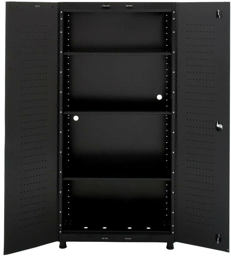 72 in. H x 36 in. W Adjustable Shelves Steel Black Garage Floor Cabinet K9937