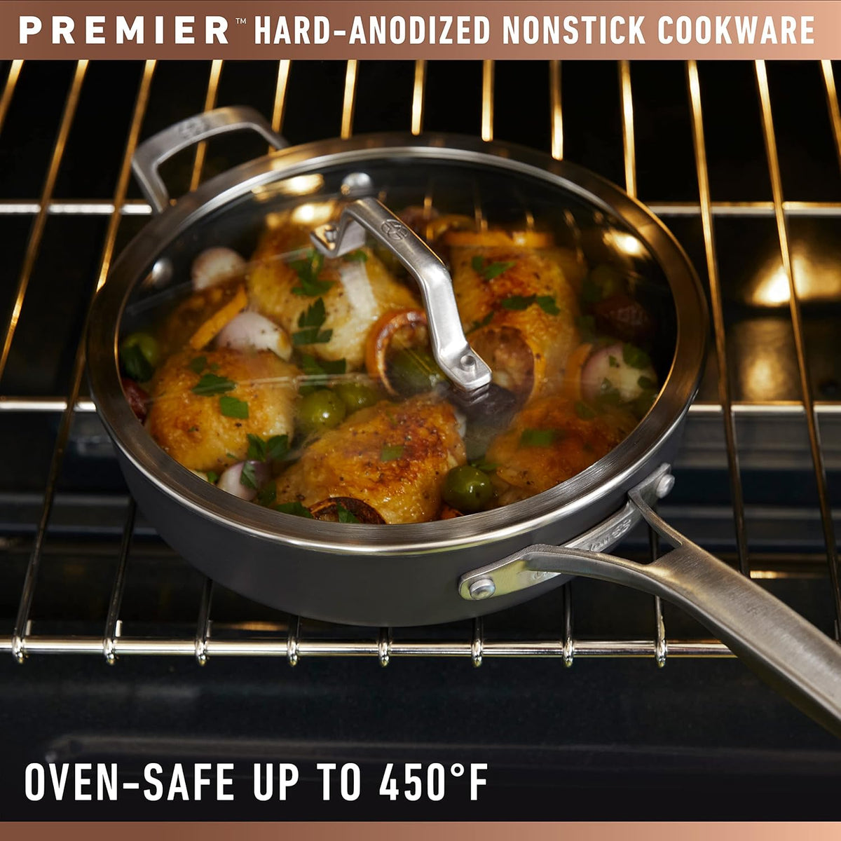 12-Inch Hard-Anodized Nonstick Frying Pan with Lid K945133