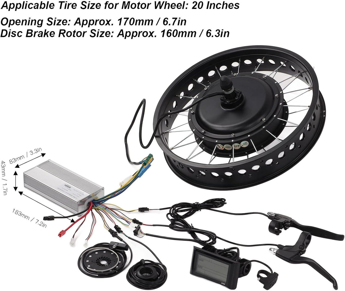 20 Inch 1500W Electric Bike Conversion Kit with Controller L76684