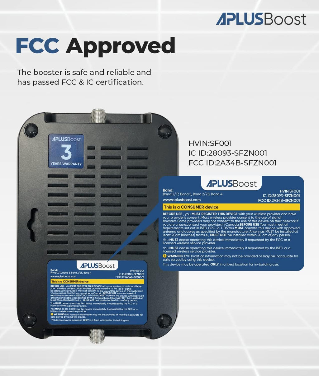 Cell Phone Signal Booster for All U.S. Carriers on Band 12/17/5/2/25/4, Up to 5,000 Sq Ft Q39935