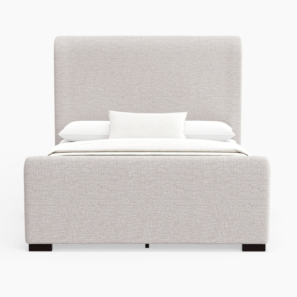 Beige Upholstered Queen Platform Bed Q2347