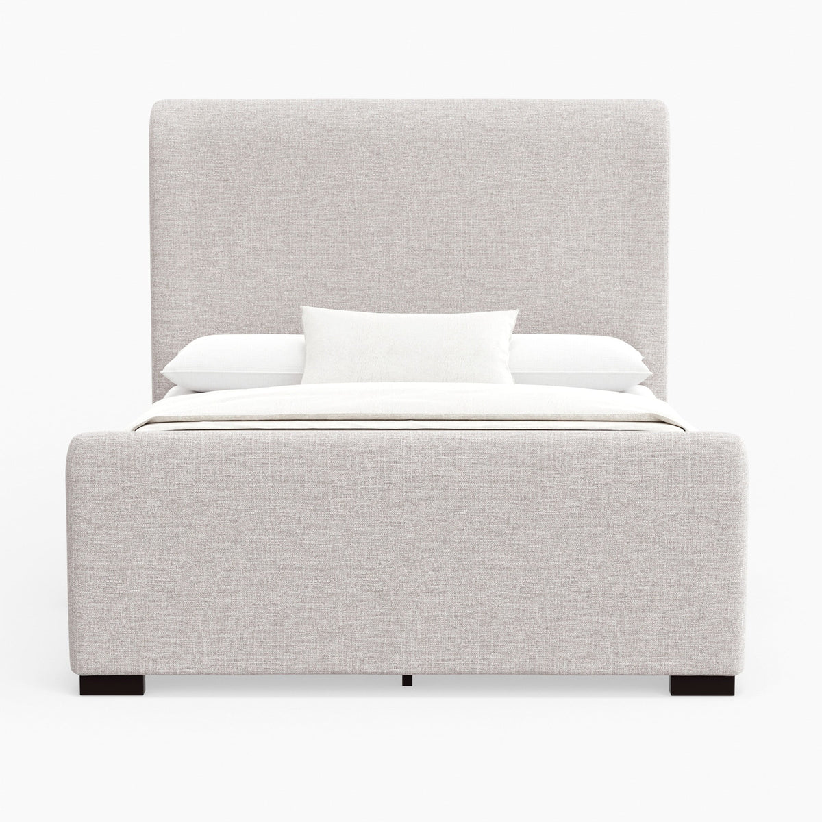 Beige Upholstered Queen Platform Bed Q2347