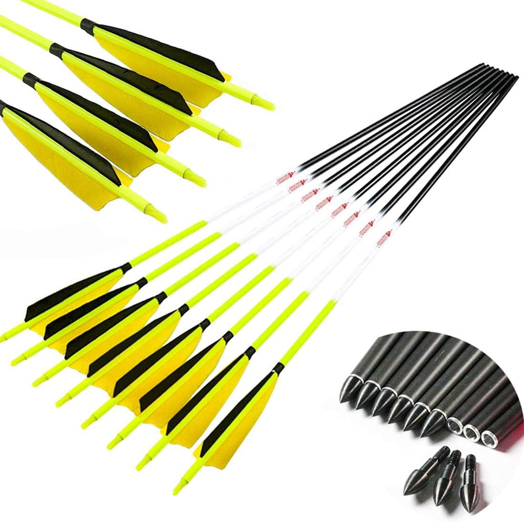 Carbon Arrows with Removable Tip, Spine 300 340 400 500 600, Pack of 6/12PCS G49505
