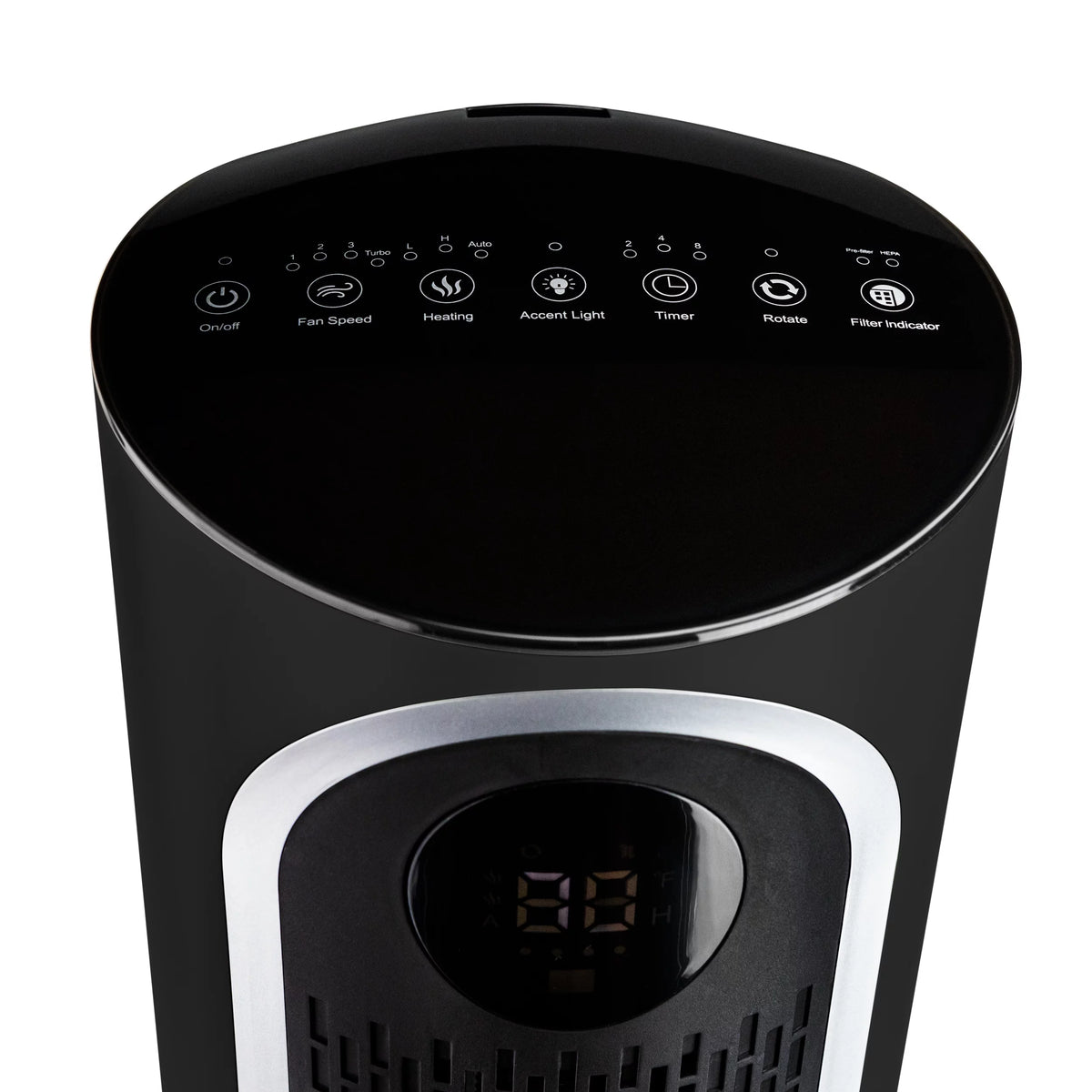 Black 3-in-1 Air Purifier Heater Fan D33678