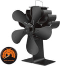5-Blades Heat Powered Stove Fan with Thermometer Pack of 2 V4047