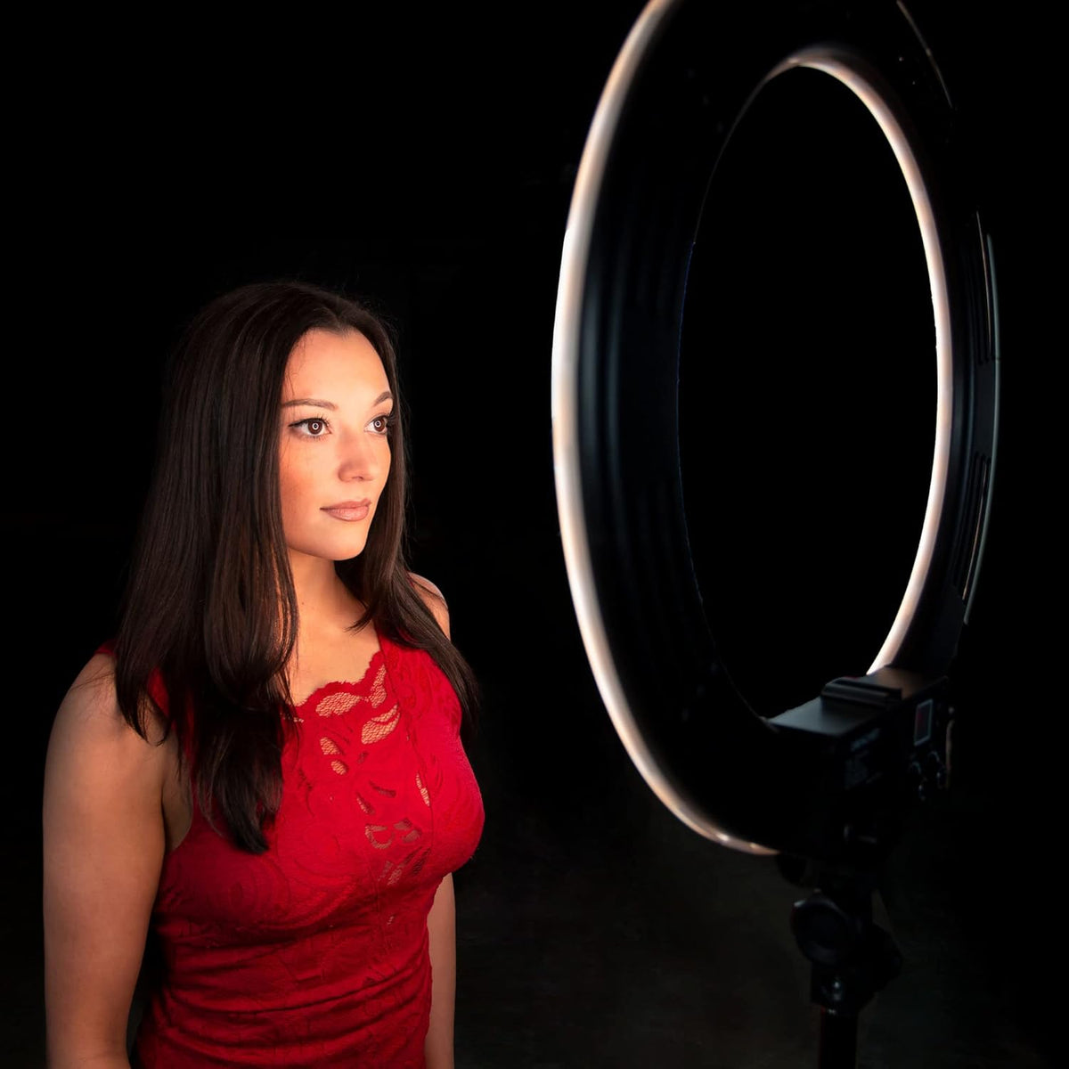 18 Dimmable Bi-Color LED Ring Light Kit with Light Stand I6176