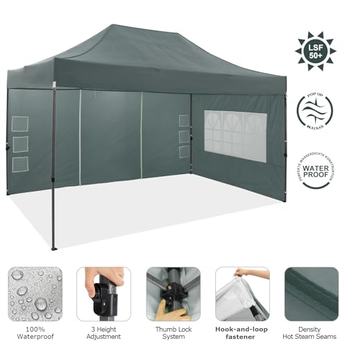 10x20 Heavy Duty Pop up Canopy with 6 sidewalls, Waterproof Outdoor Tent G933225