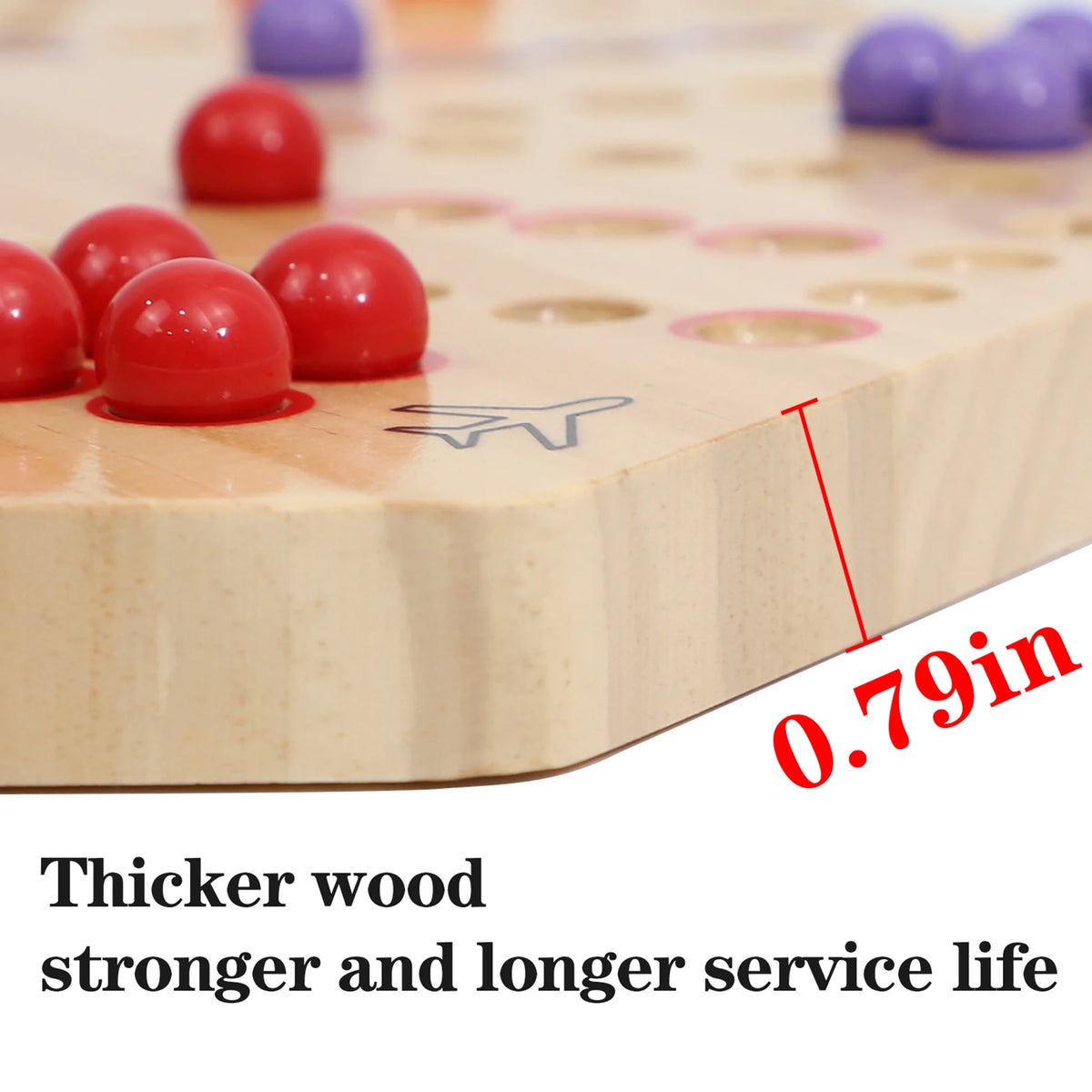 Wahoo Board Game Double Sided Painted Wooden 6 Colors 24 Marbles 6 Dice P836736