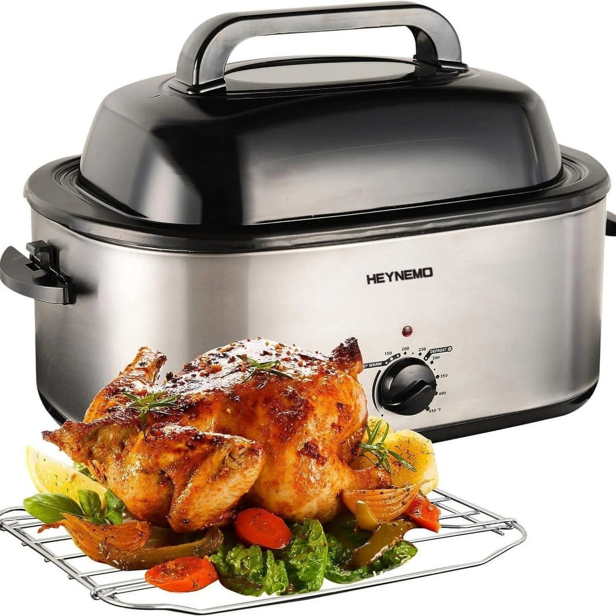 24 QT Stainless Steel Electric Roaster Oven with Self-Basting Lid L40947