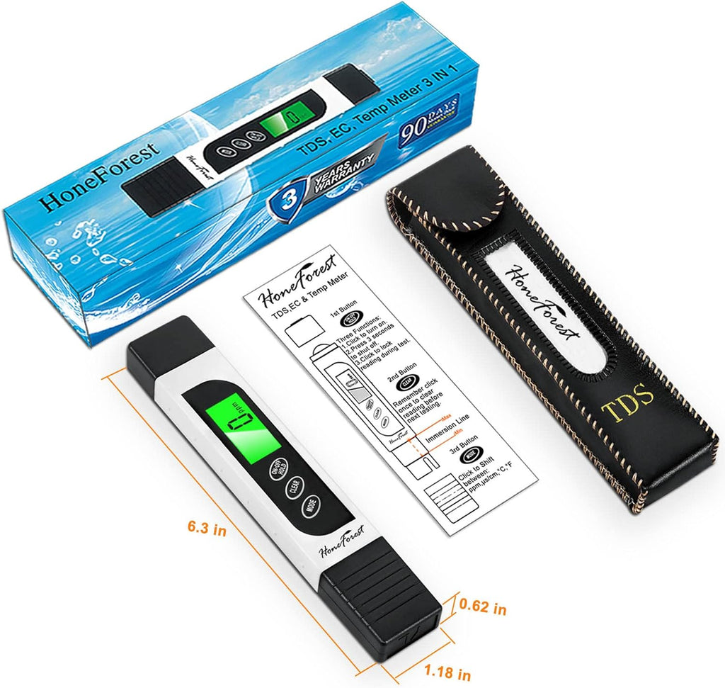 TDS Meter EC Meter Temperature Meter 3 in 1 0-9990ppm X1534
