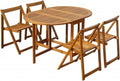 5 Piece Solid Acacia Wood Folding Outdoor Dining Set J8293