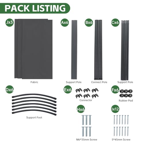 3 Panel Fabric Room Divider Screen J783878