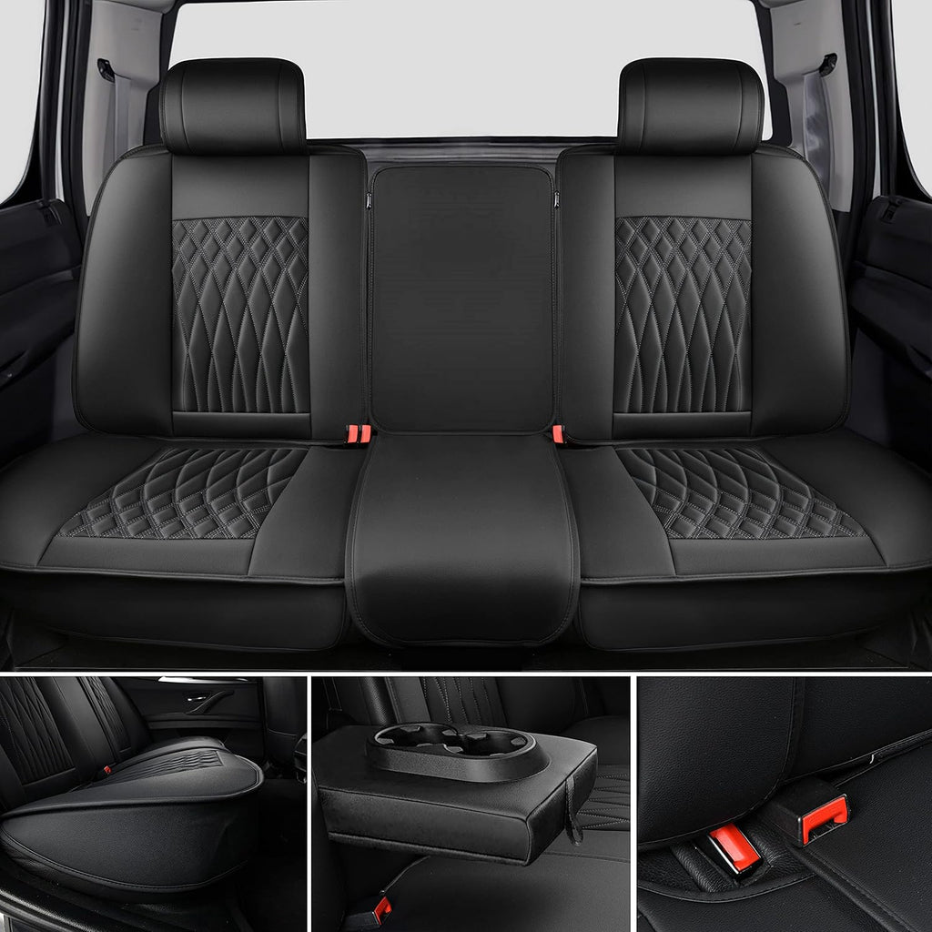 1 Pair Black Waterproof Leather Seat Covers L5971