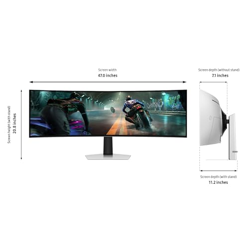 49" Dual QHD QD-OLED Curved Gaming Monitor, 144Hz, 0.03ms C62210